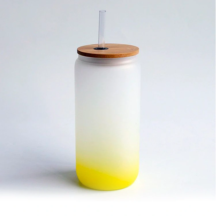 Vasos con bombilla sublimables satinados gradiente de color 500ml