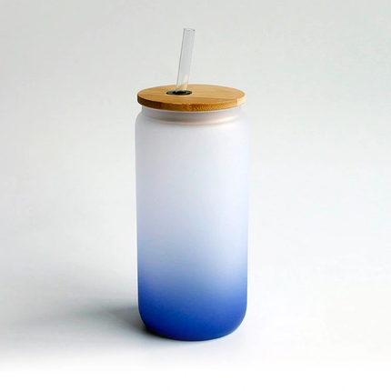 Vasos con bombilla sublimables satinados gradiente de color 500ml