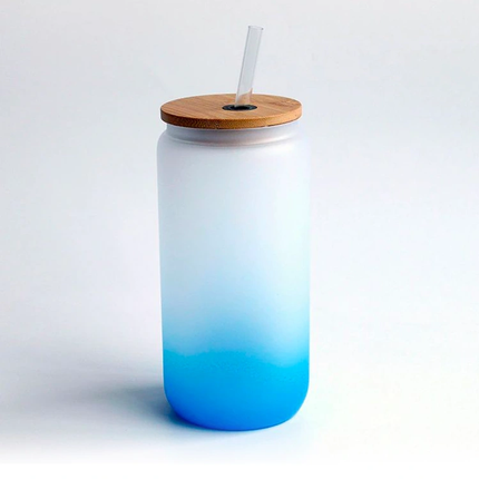 Vasos con bombilla sublimables satinados gradiente de color 500ml